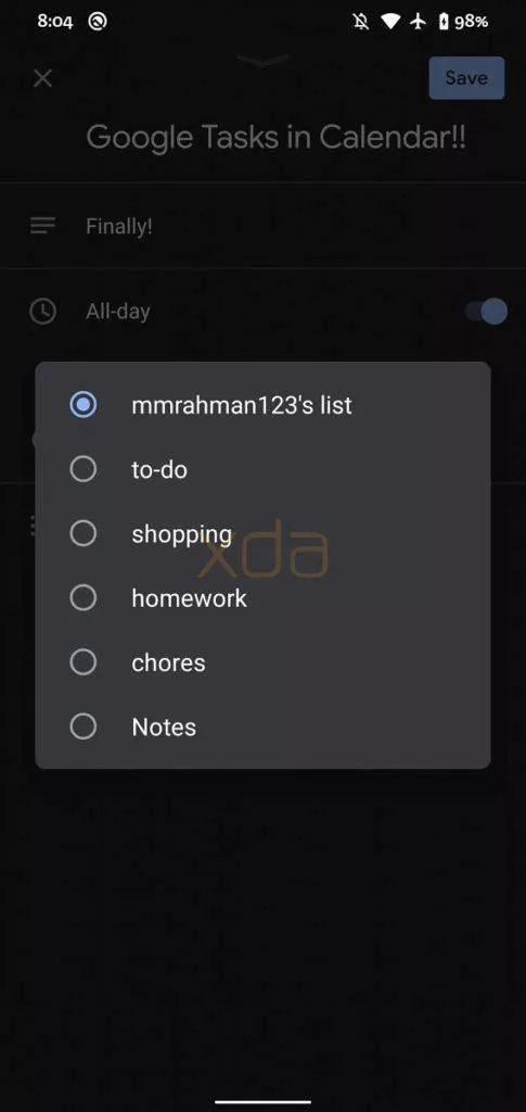 vytváření úkolů v google kalendáři