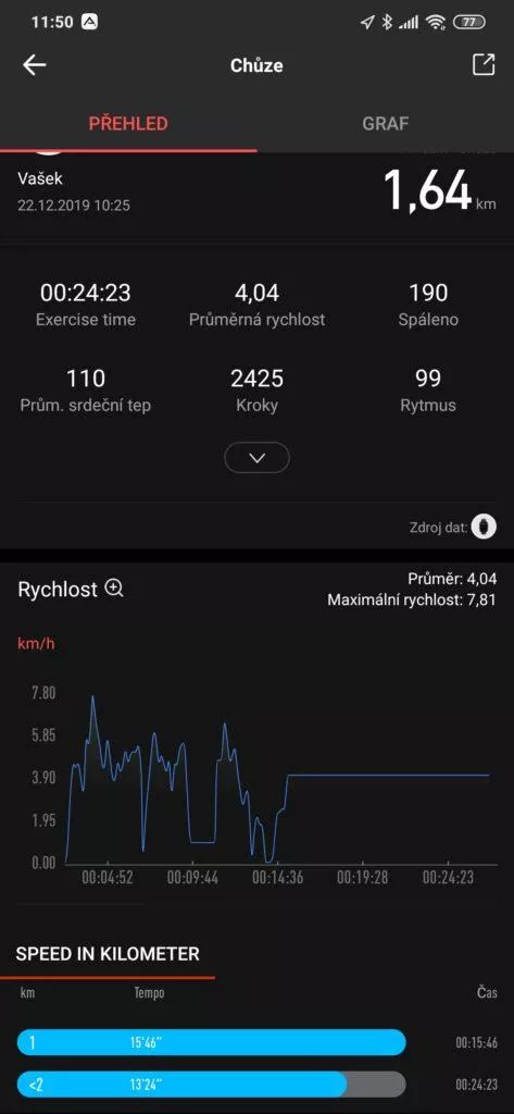 Amazfit app cvičení