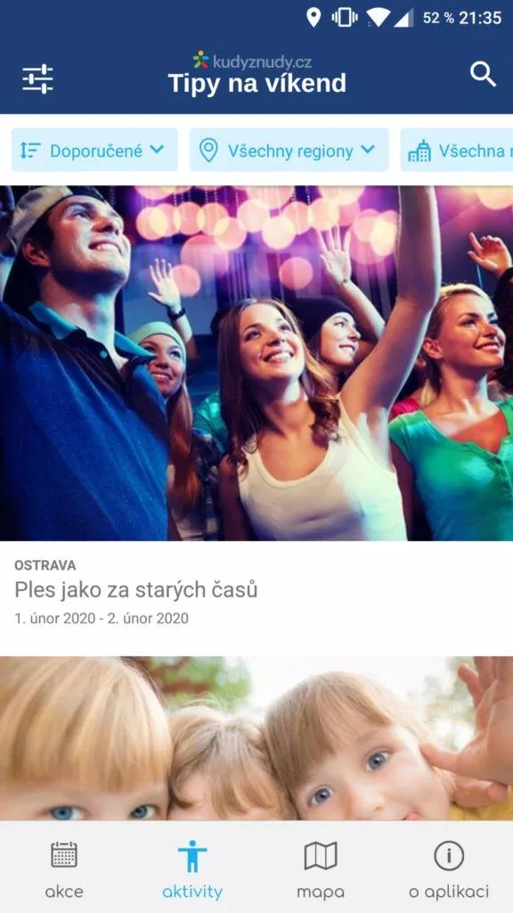 aplikace Kudy z nudy tipy na vikend aktivity