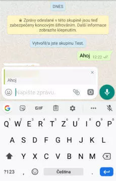 označení ve zprávě WhatsApp