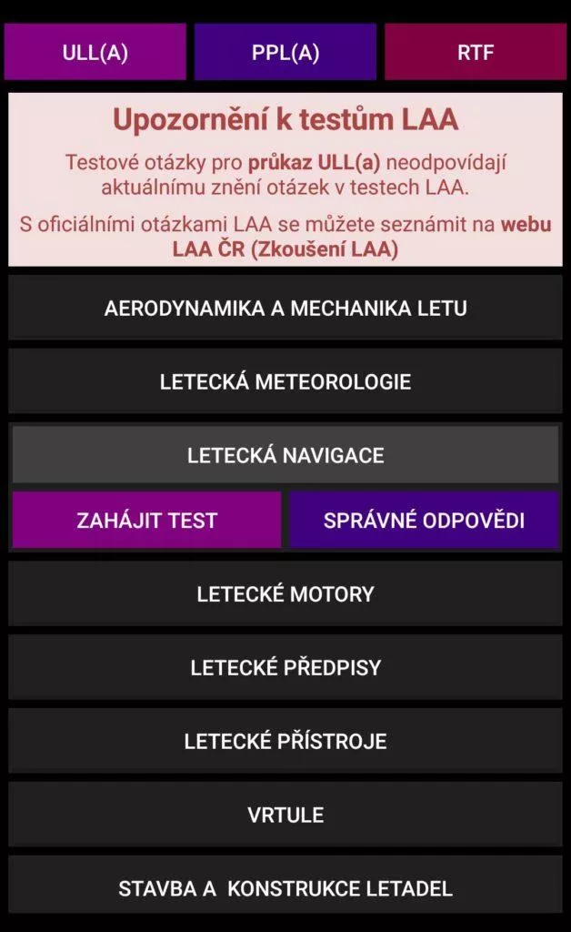 Pilotní testy - pro budoucí piloty