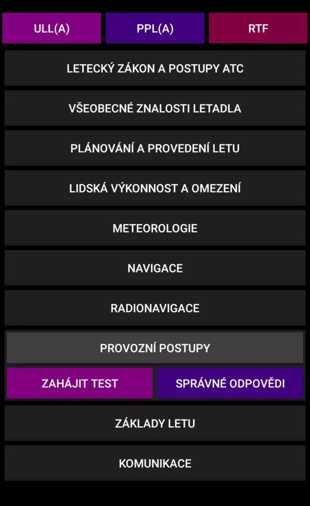 Pilotní testy - pro budoucí piloty