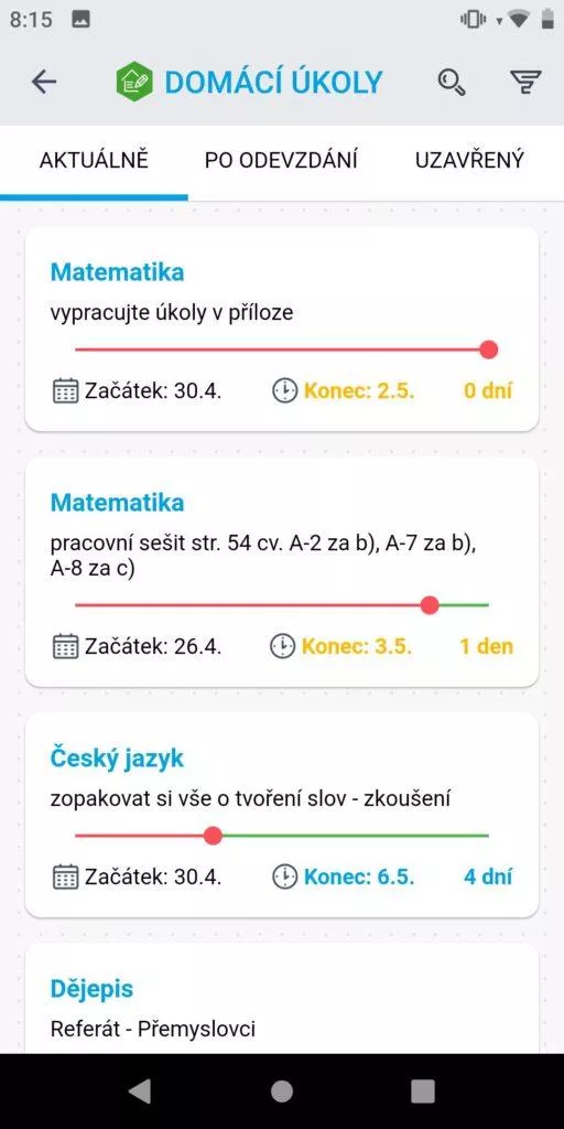Bakaláři OnLine - pro rodiče, žáky a učitele