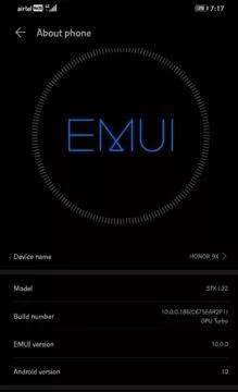 honor 9x android 10