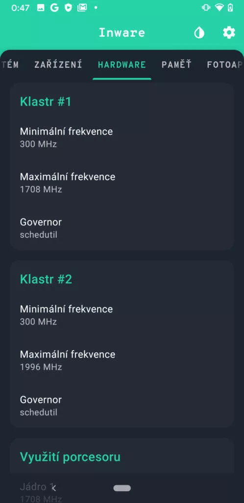 jak zjistit typ cpu na android telefonu