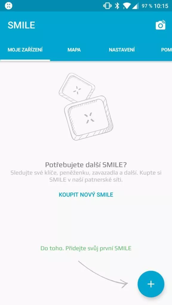 Aplikace Fixed Smile hlavní obrazovka