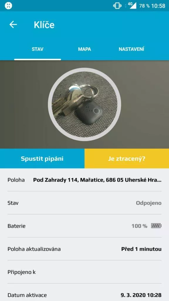 Aplikace Fixed Smile odpojený přívěsek