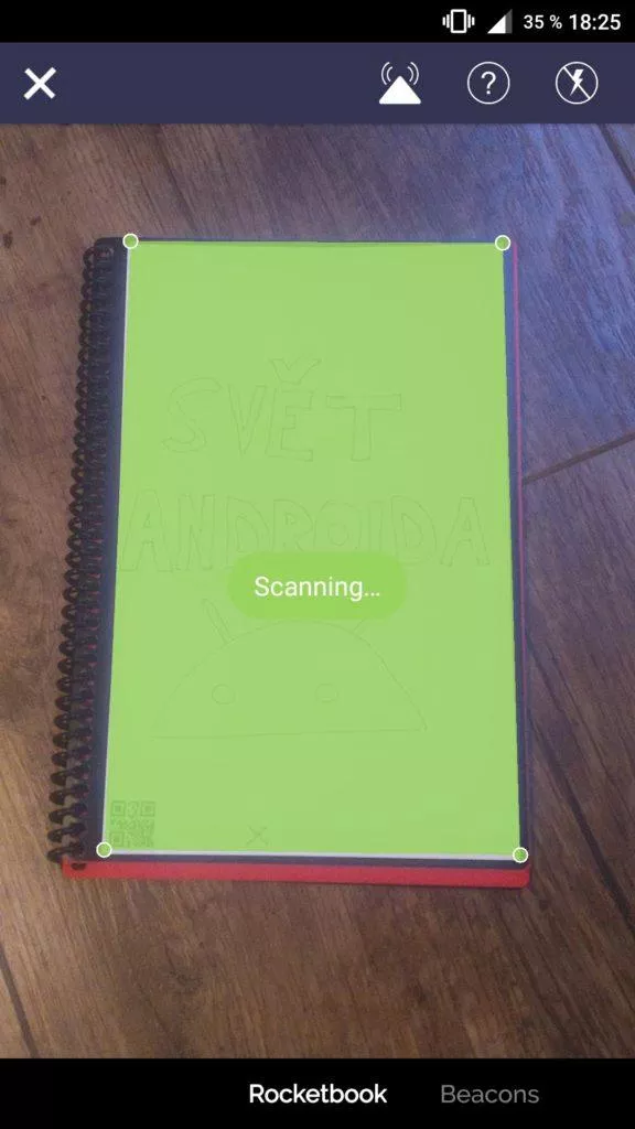 Aplikace Rocketbook skenování 2