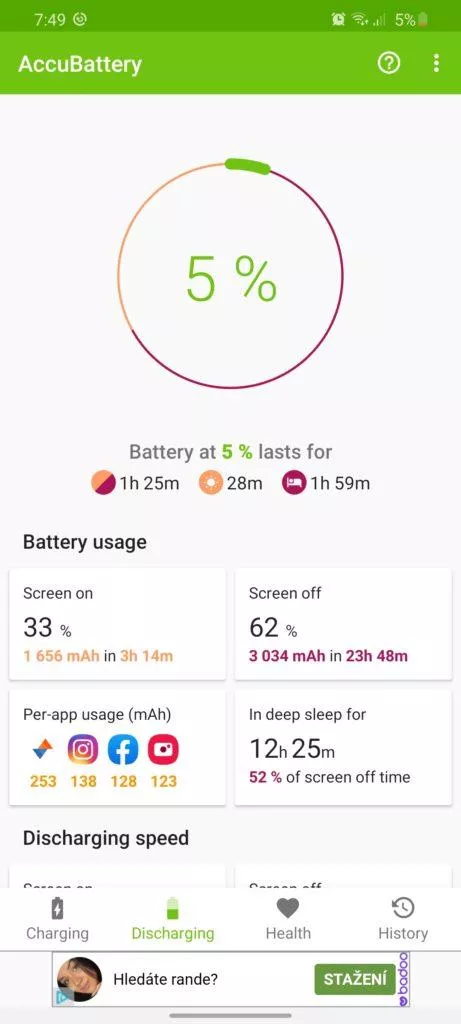 baterie a vydrz telefonu samsung galaxy s20 ultra