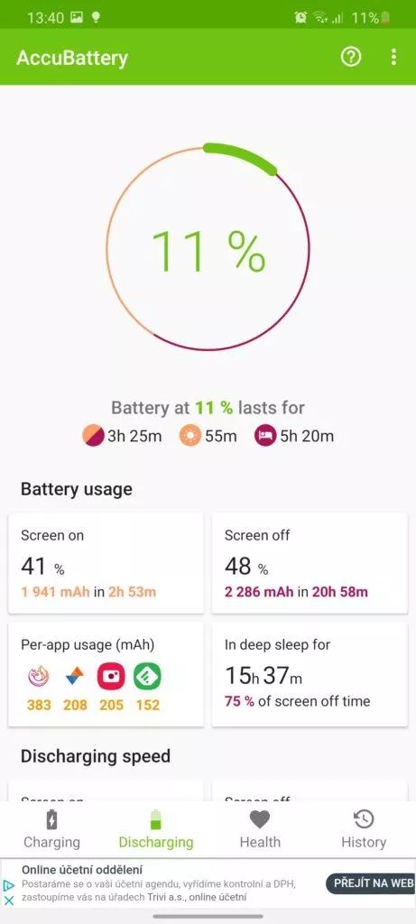 baterie a vydrz telefonu samsung galaxy s20 ultra 5G