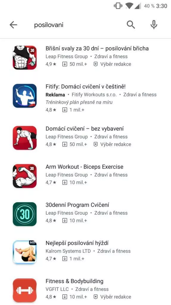 hodnocení stažení Obchod Play screen 3