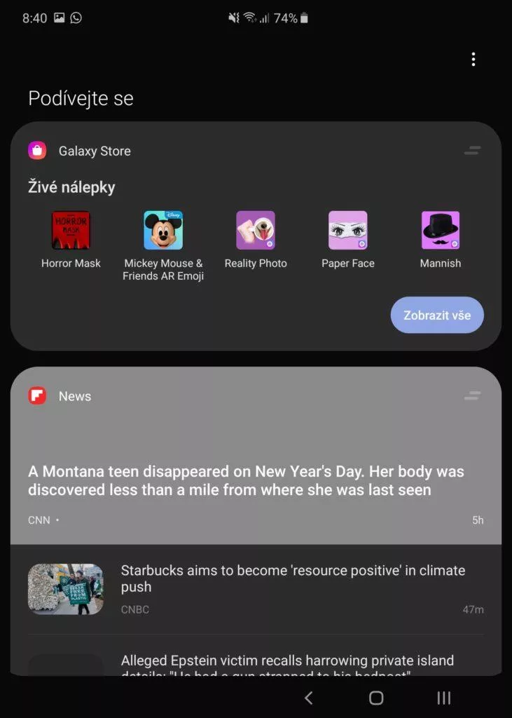samsung galaxy fold hlavni displej launcher 2