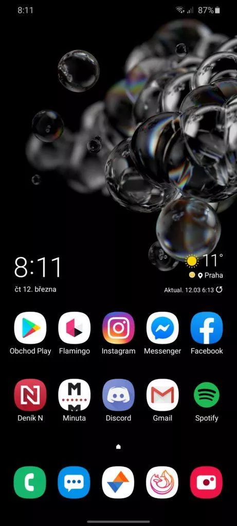 Samsung One UI 2 domovska obrazovka