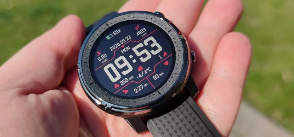 Xiaomi Amazfit Stratos 3 čitelnost displeje na slunci