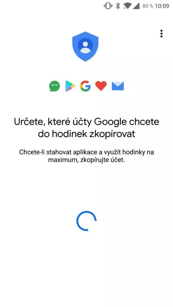 Aplikace Wear OS kopirovani uctu