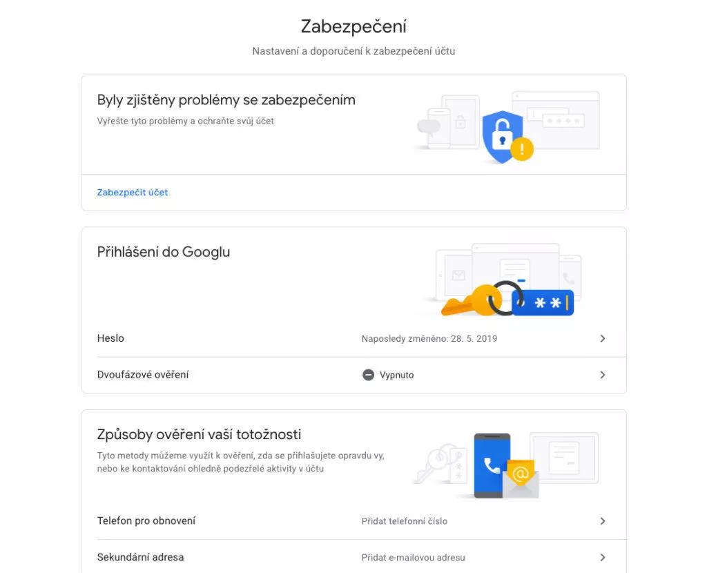 Jak zapnout dvoufaktorové ověření v Google