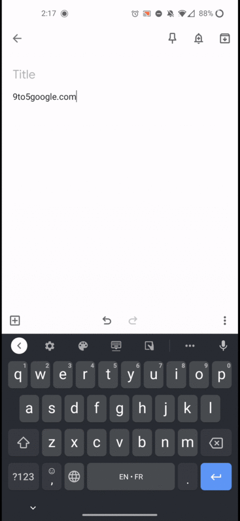 Gboard vkládání textu 3