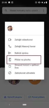 google duo kontakt na plochu