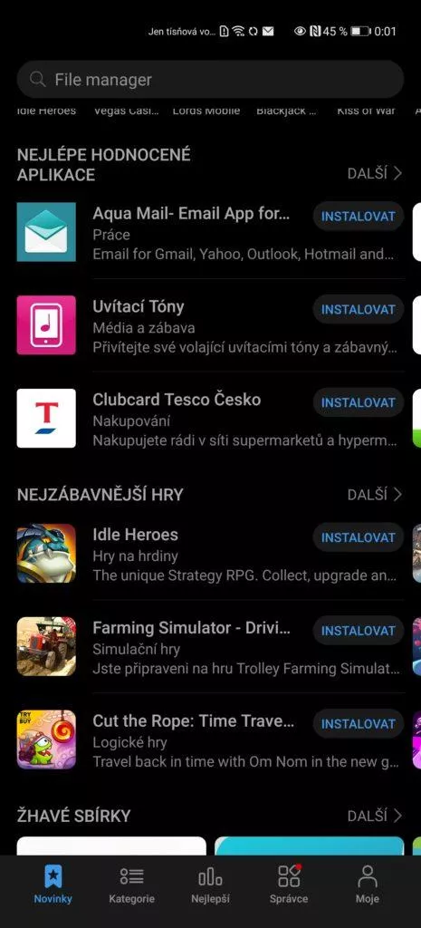 huawei appgallery nabídka aplikací