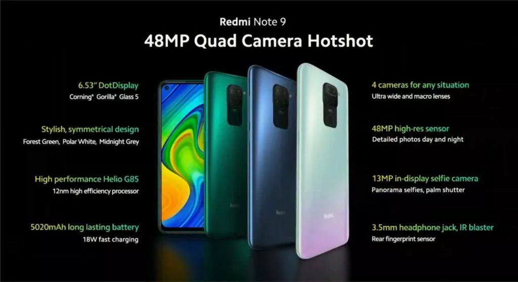 Redmi Note 9 fotoaparaty