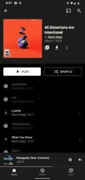 ukládání nevydaných alb YouTube Music screenshot