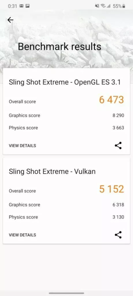 3DMark Slingshot Extreme výsledky