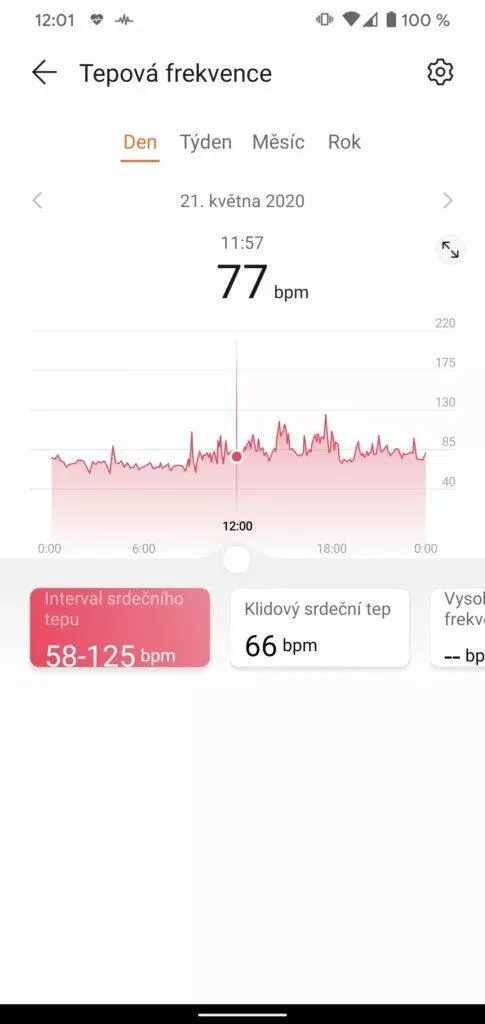 aplikace Huawei Health Zdraví tepova frekvence 1