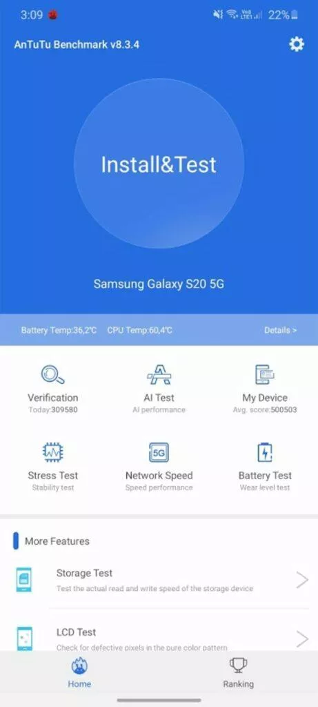 benchmarky pro Android AnTuTu hlavní obrazovka