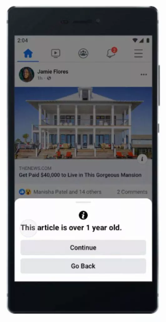 Facebook sdílení starých článků upozornění