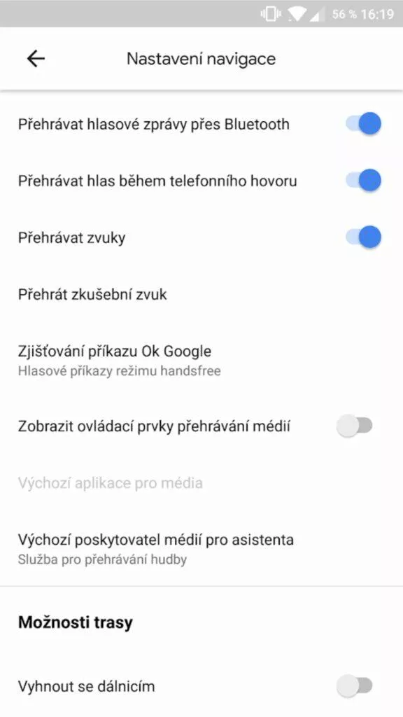 Google Mapy přehrávání hudby nastaveni