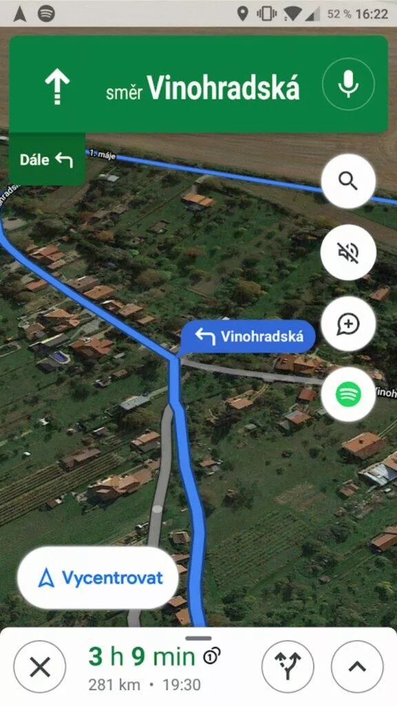 Google Mapy přehrávání hudby navigace