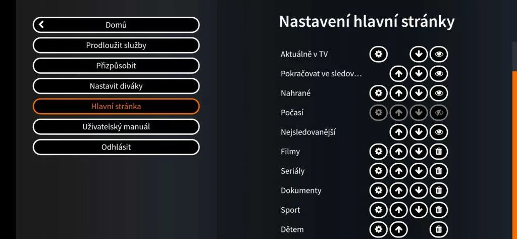 Lepší.TV rozhraní