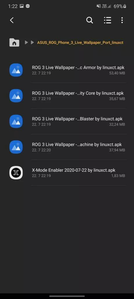 2 tapety ASUS ROG Phone 3 návod APK soubory k instalaci
