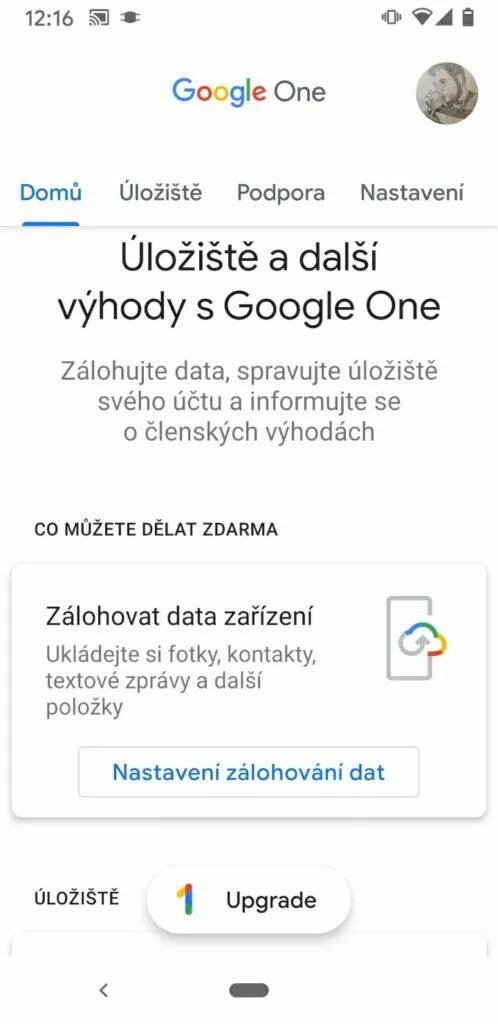 Google One zalohovani zdarma domu