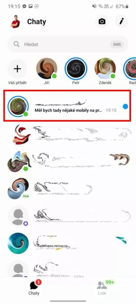 Messenger zprávy