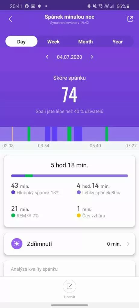 Mi Fit spánek Mi Band 5