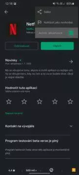 Obchod Play zakázané automatické aktualizace