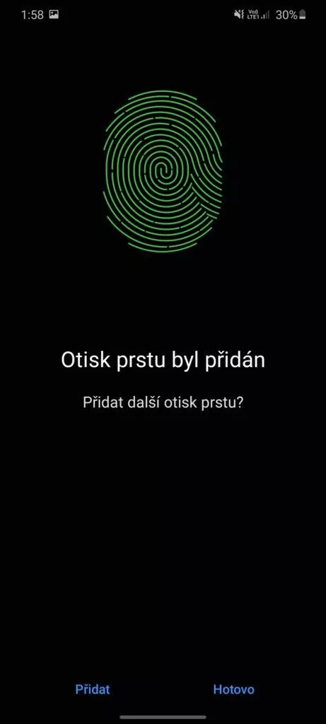 odemykání Android telefonuotisk prstu uložen