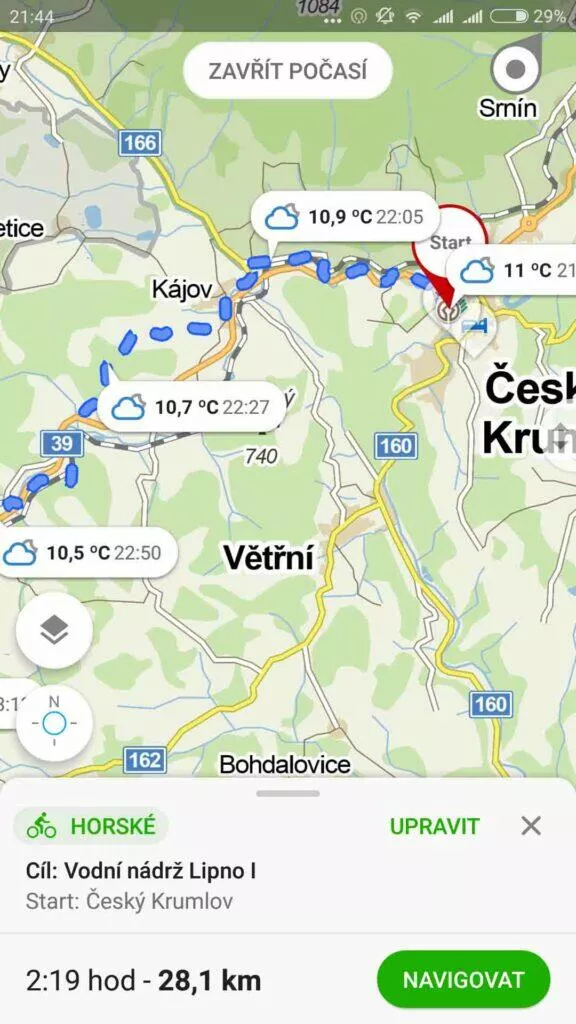 předpověď počasí mapy