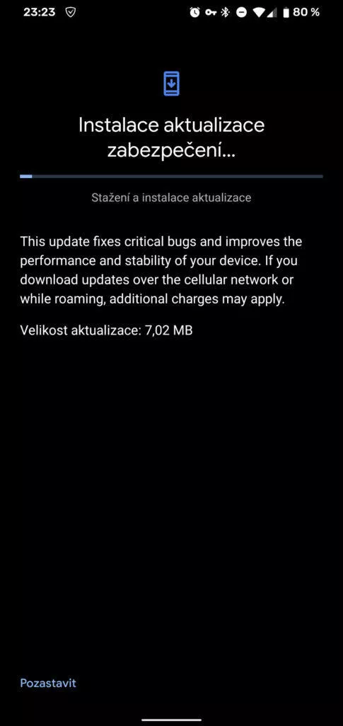 Srpnová aktualizace Androidu - instalace