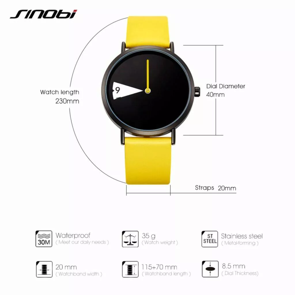 Minimalistické hodinky Sinobi pro ženy funkce rozměry