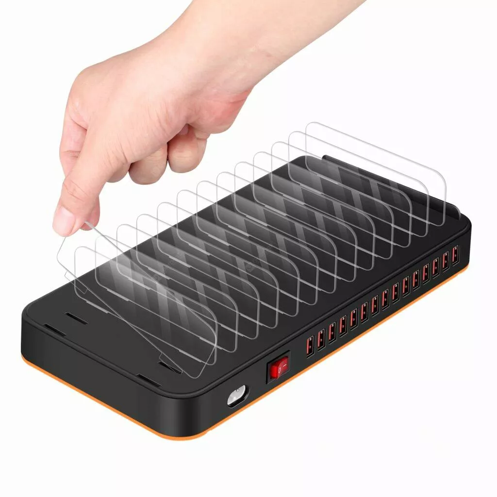 Nabíjecí stanice s 15 USB porty skládací moduly