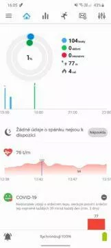 Notify & Fitness for Mi Band hlavní obrazovka