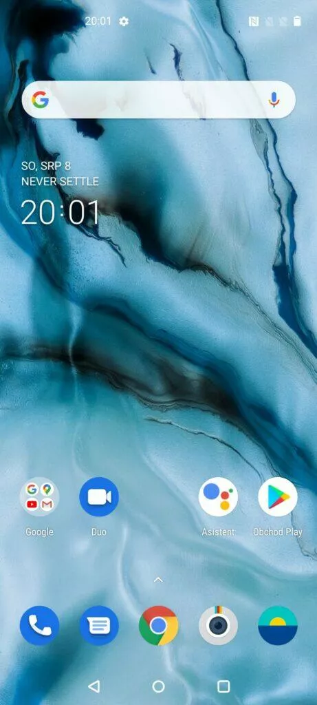 OxygenOS hlavní plocha