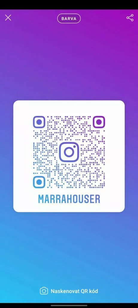 vyhledávání sledování instagram qr kód barvy