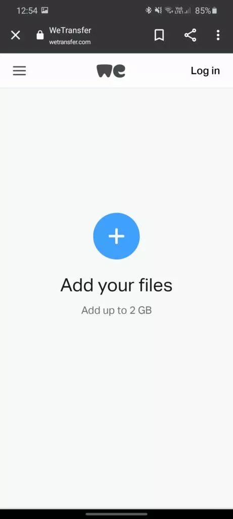 WeTransfer odeslání