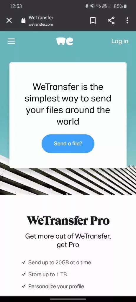 WeTransfer úvod