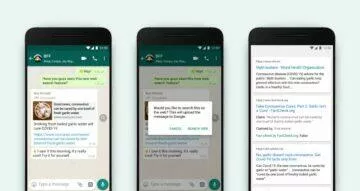 WhatsApp Prohledávání webu ukázka