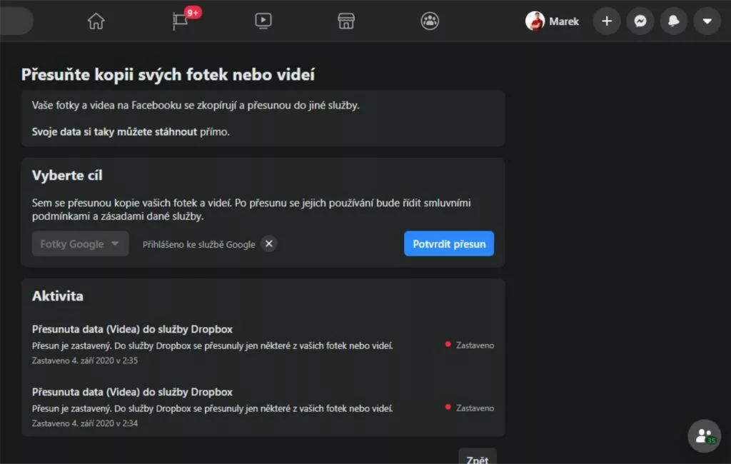 desktop potvrdit přesun