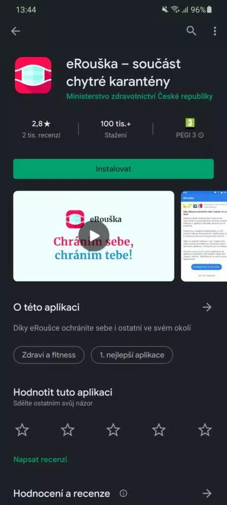 eRouška 2.1 náhled Obchod Play